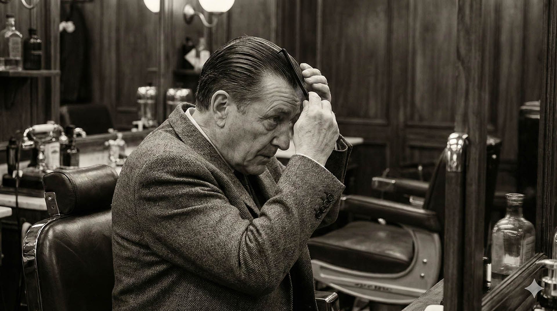 Slick Back hairstyle hero background