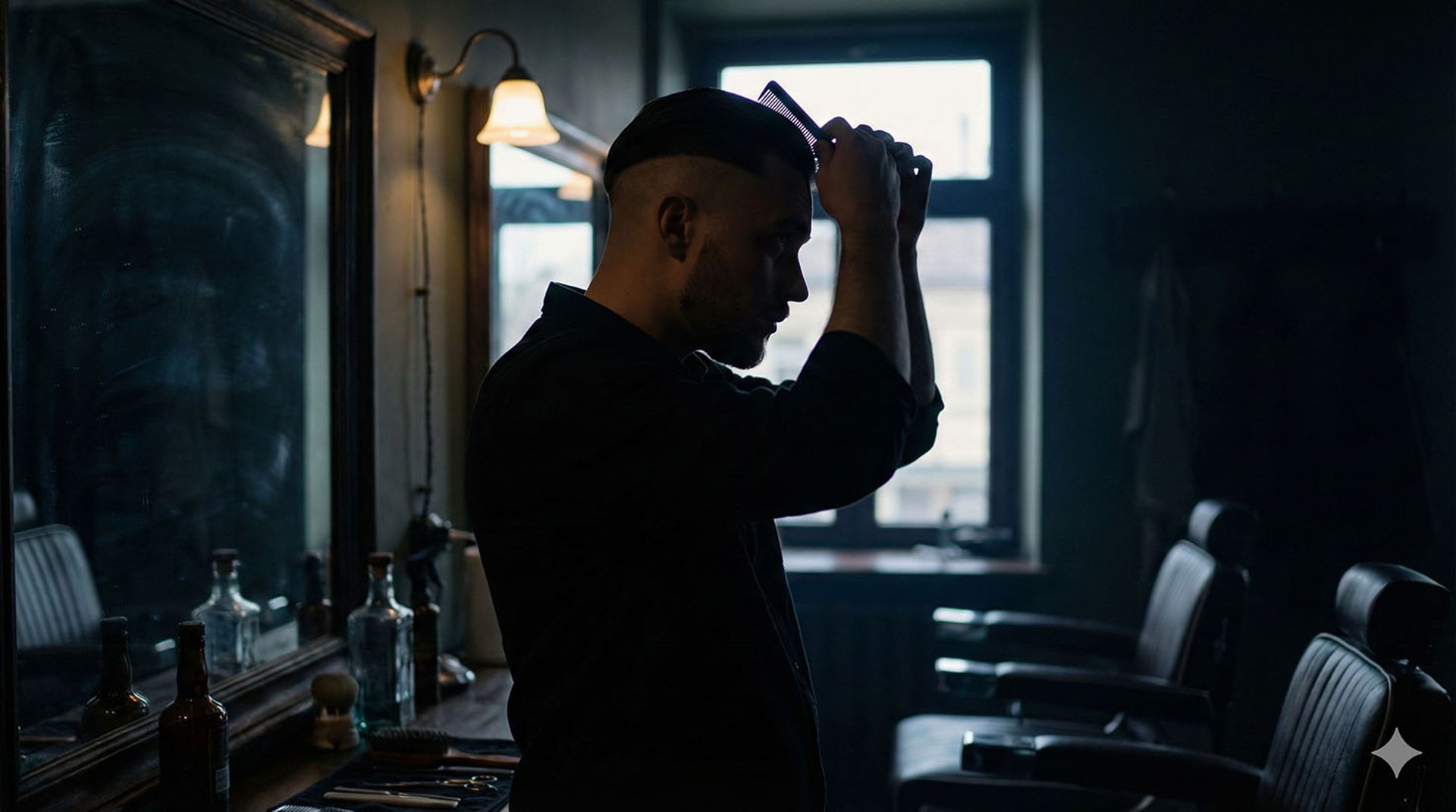 Undercut hairstyle hero background