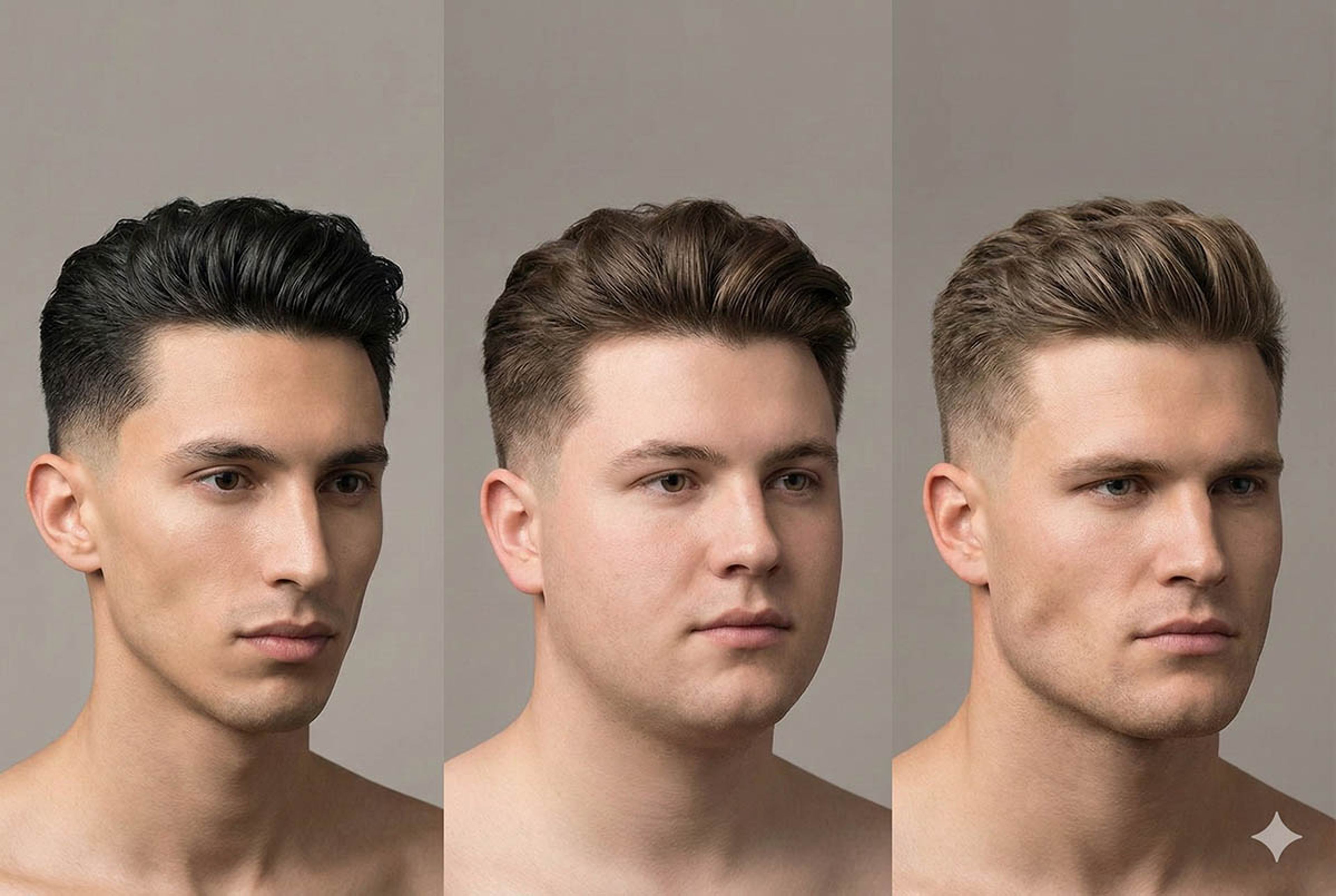 Comparison of mid taper fade on different face shapes