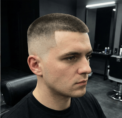 Buzz cut with skin fade on sides