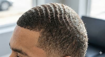 Buzz cut on curly hair texture