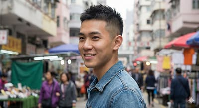Buzz cut for Asian hair type