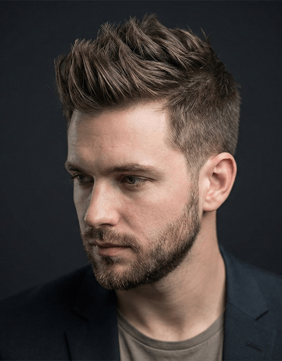 Classic faux hawk with textured top