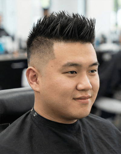 Faux hawk for round face shape