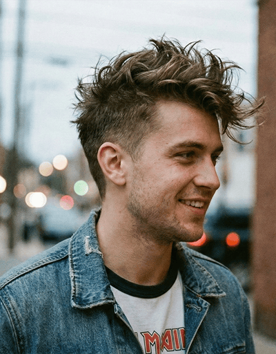 Messy textured faux hawk