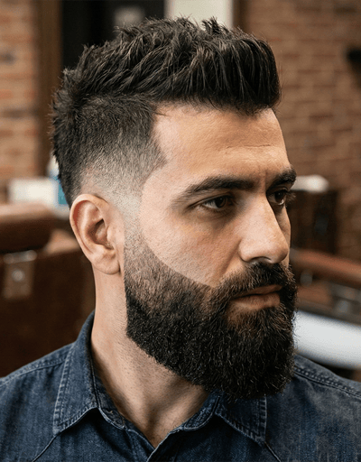 Faux hawk with beard combination