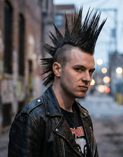 Spiky faux hawk dramatic style