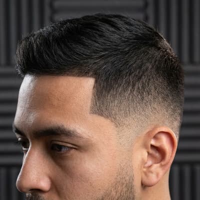 Mid taper fade with line up and edge up