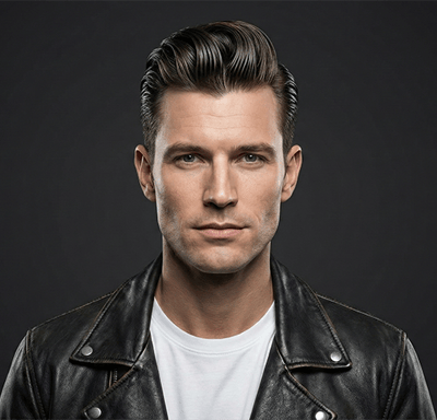 Classic pompadour with high shine
