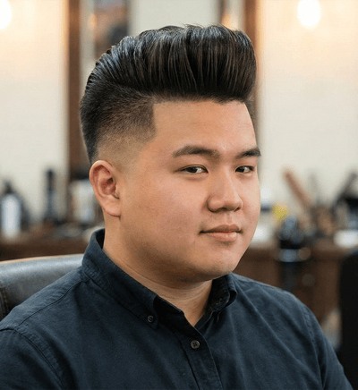 Pompadour for round face shape