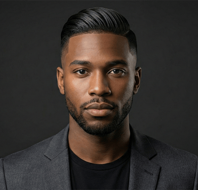 Slick back with mid fade