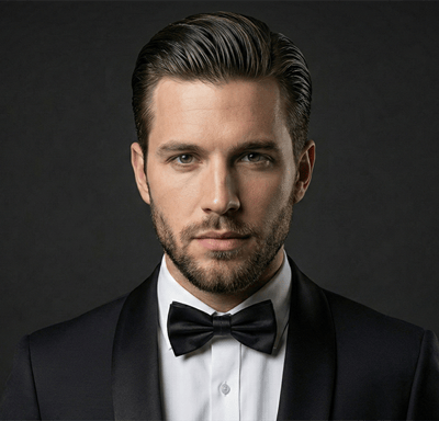 Slick back wedding formal style