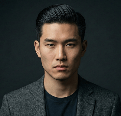 Slick back for Asian hair type