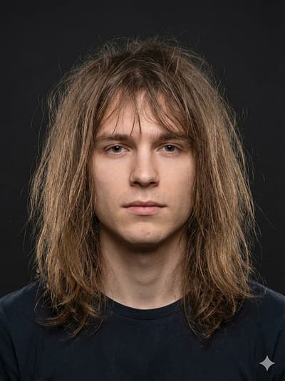 Customer before haircut - straight hair