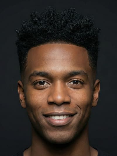 Mid taper fade result - curly hair transformation