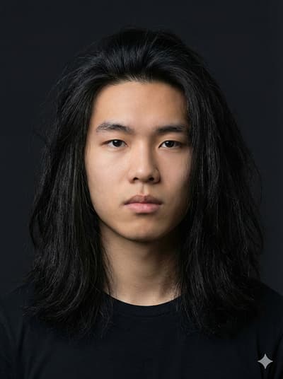 Customer before haircut - Asian hair