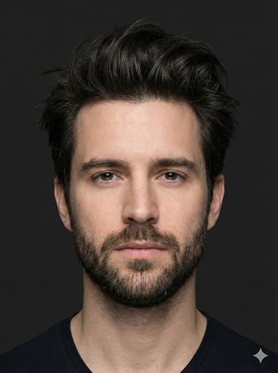 Customer before haircut - with beard